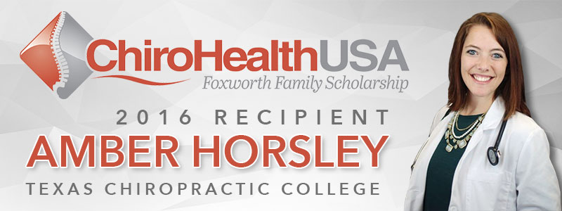 ChiroHealthUSA Announces Recipient of the Foxworth Family Scholarship