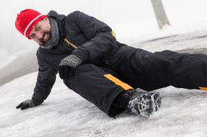 46407568 - man has an accident on a icy street