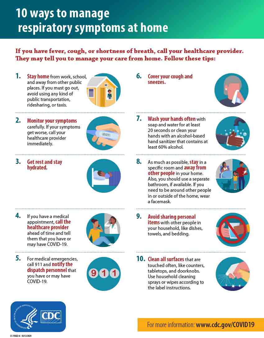 CDC Flyer: 10 Ways to Manage Respiratory Symptoms at Home