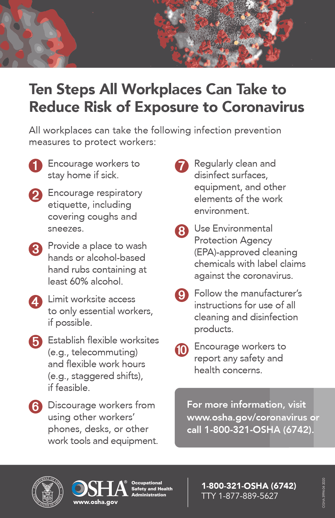 OSHA Workplace Risk Exposure Poster